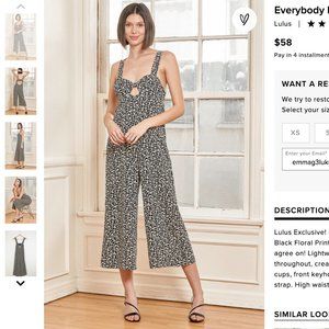 Black Floral Cutout Jumpsuit Lulus